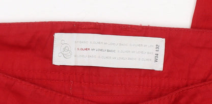 S.Oliver Men's Red Chino Trousers L