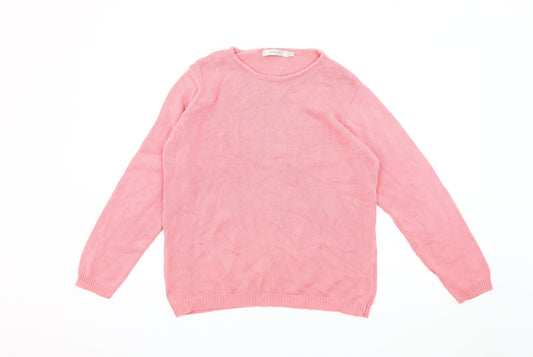 EWM Women's Pink Cotton Pullover Jumper Size S