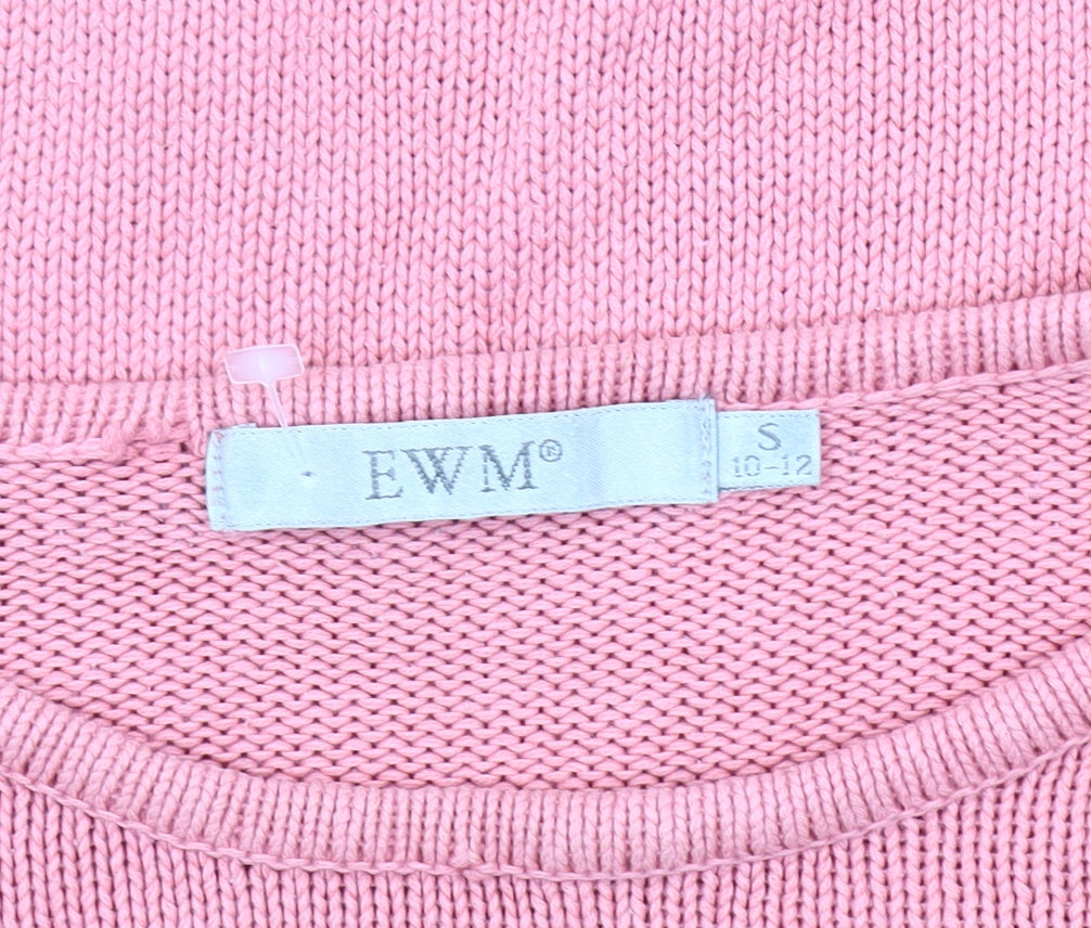 EWM Women's Pink Cotton Pullover Jumper Size S