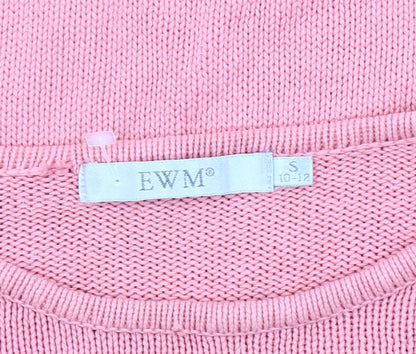 EWM Women's Pink Cotton Pullover Jumper Size S