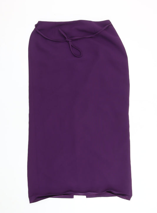 Dorothy Perkins Women Purple Midi Pencil Skirt Size 12