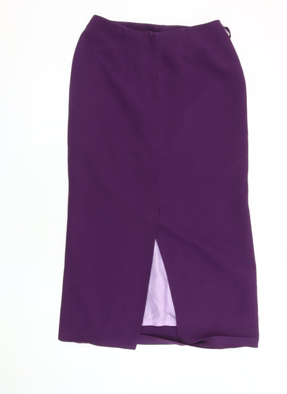 Dorothy Perkins Women Purple Midi Pencil Skirt Size 12