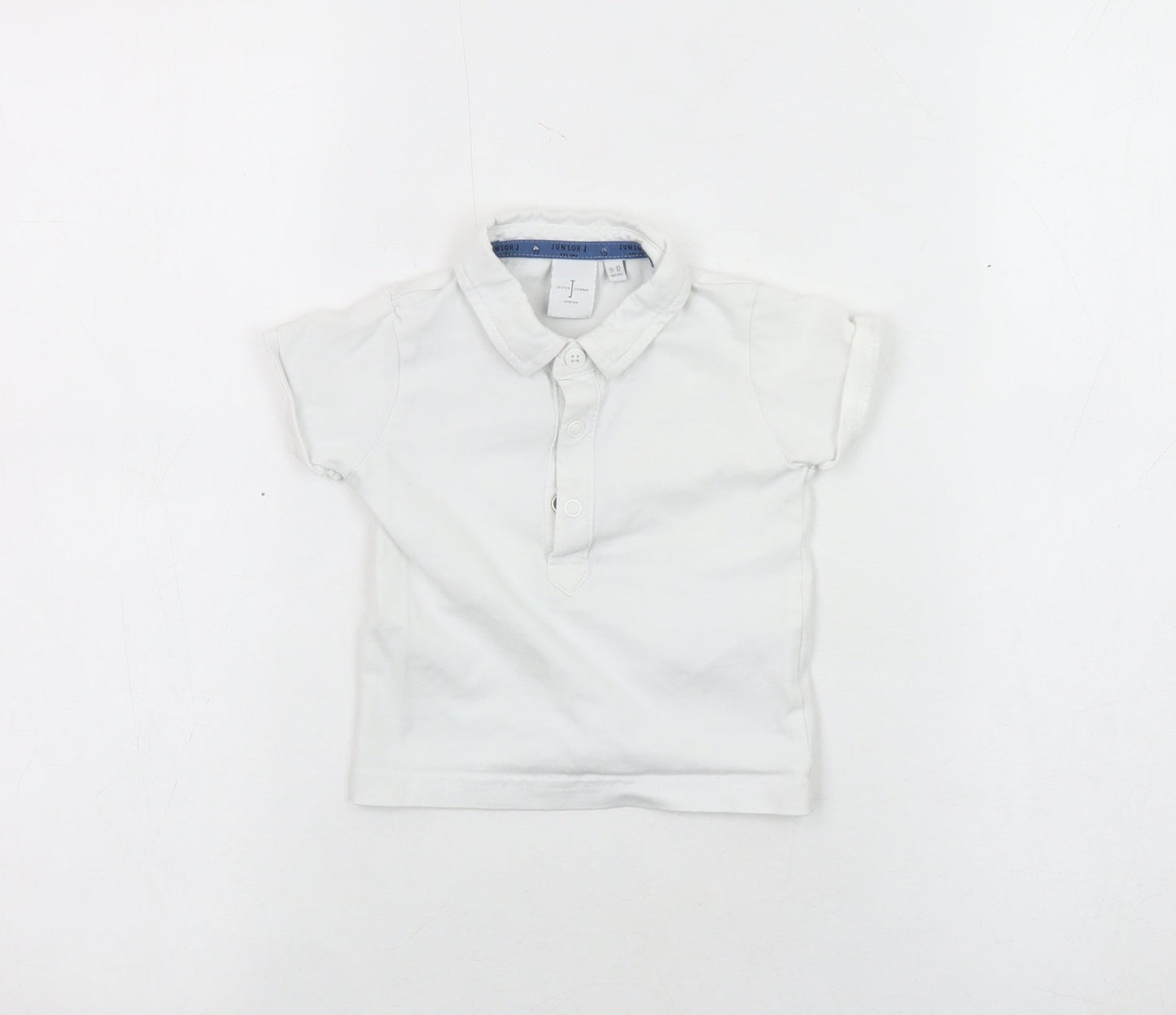 Jasper Conran Unisex White Polo Shirt 9-12 Months, Cotton