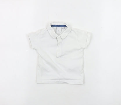 Jasper Conran Unisex White Polo Shirt 9-12 Months, Cotton
