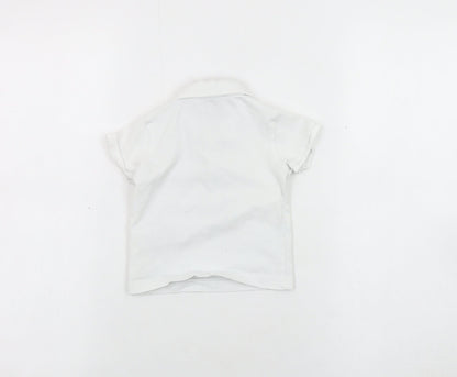 Jasper Conran Unisex White Polo Shirt 9-12 Months, Cotton