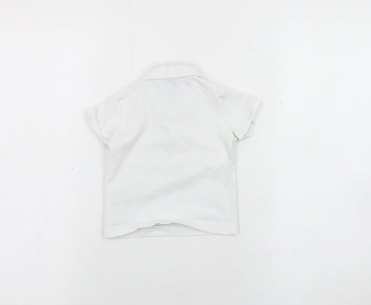 Back view of Jasper Conran unisex white polo shirt 9-12 months, cotton