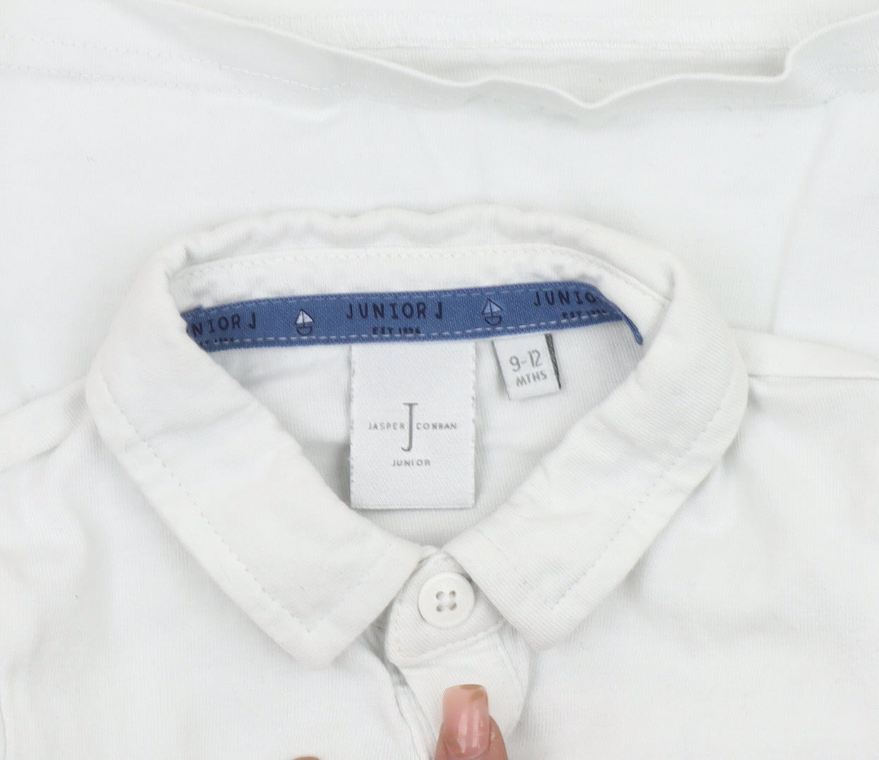 Jasper Conran Unisex White Polo Shirt 9-12 Months, Cotton