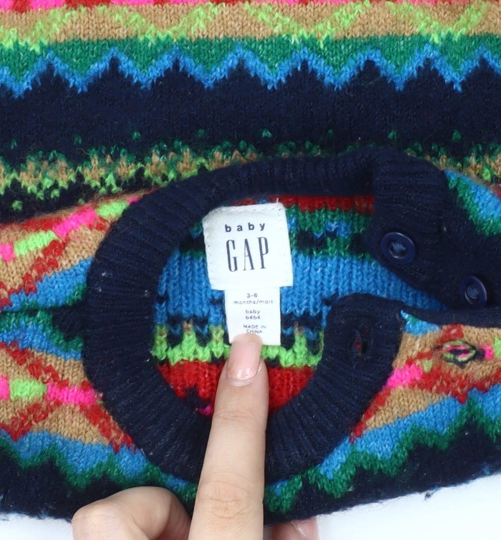 Gap Unisex Baby Multicoloured Fair Isle Jumper 3-6 Months