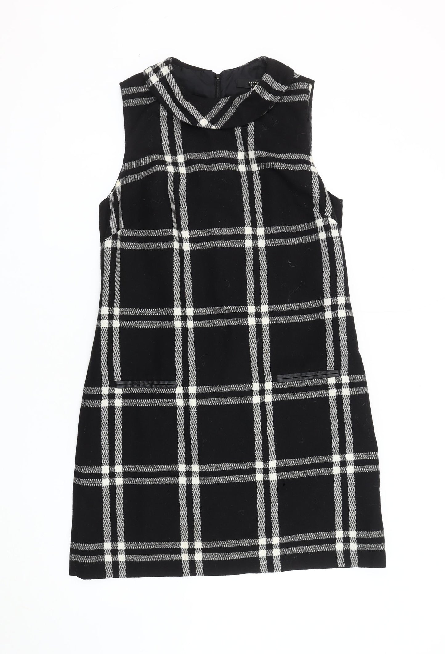 Next Women's Black Check Shift Dress, Size 12 - Elegant Style