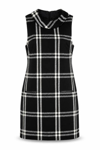 Next Women's Black Check Shift Dress, Size 12 - Elegant Style