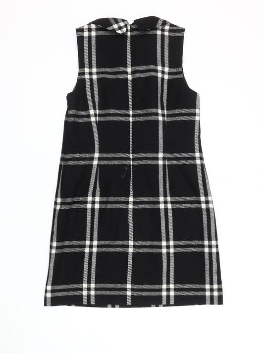 Next Women's Black Check Shift Dress, Size 12 - Elegant Style