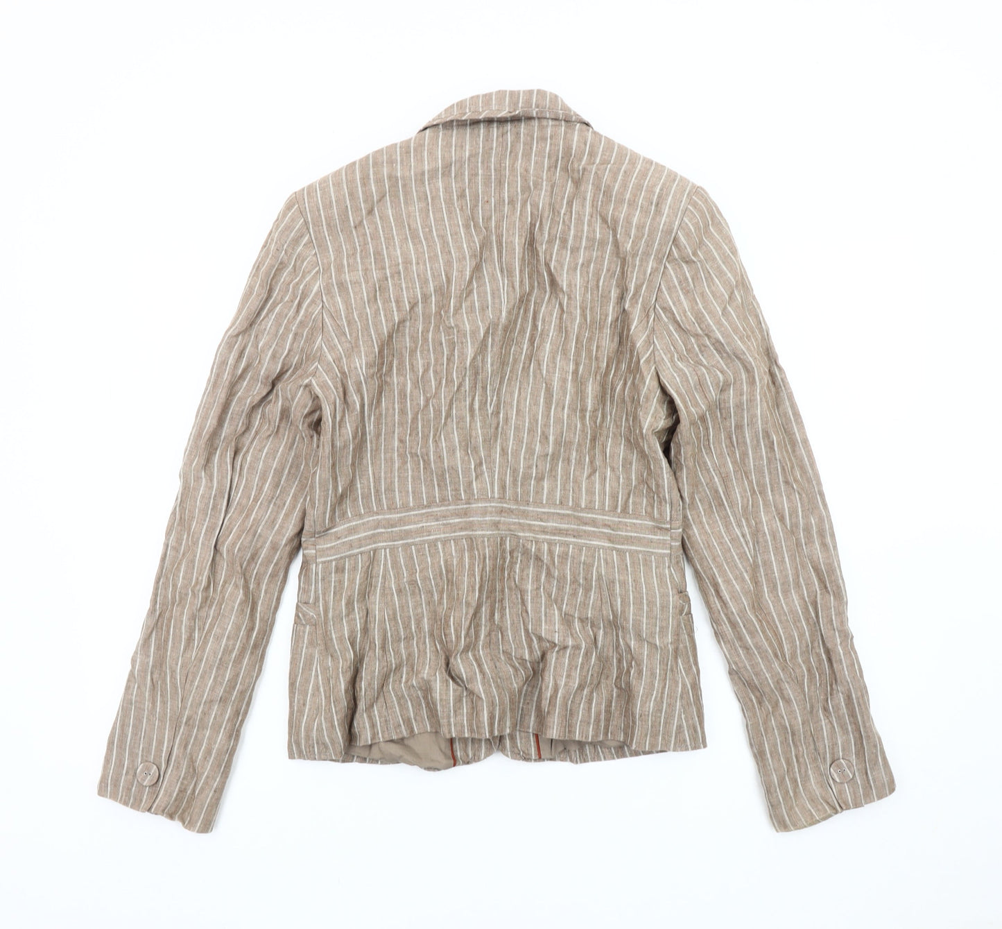 Next Women Brown Striped Suit Jacket, Size 10