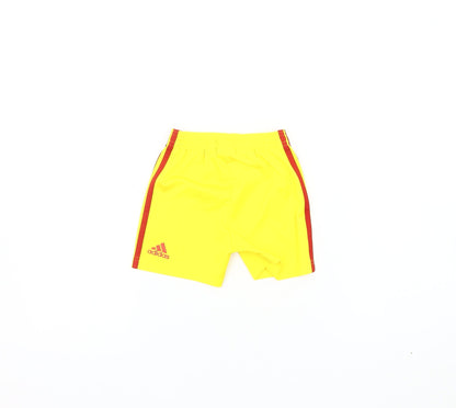 Adidas Boys Yellow Athletic Football Shorts Size 12