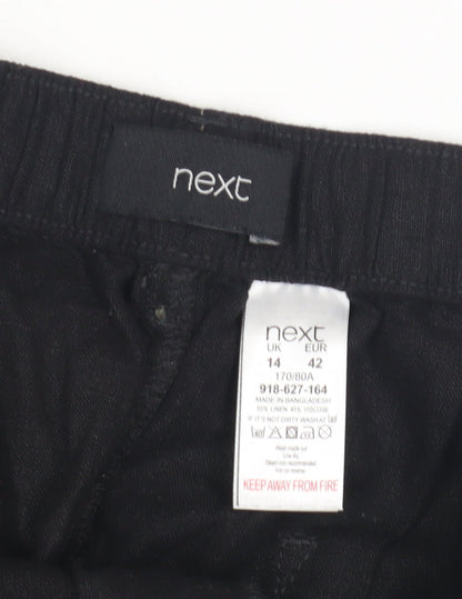 Next Women's Black Linen Pencil Skirt Size 14