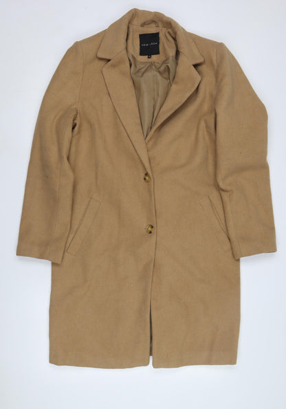 New Look Women's Beige Wool Overcoat Size 14