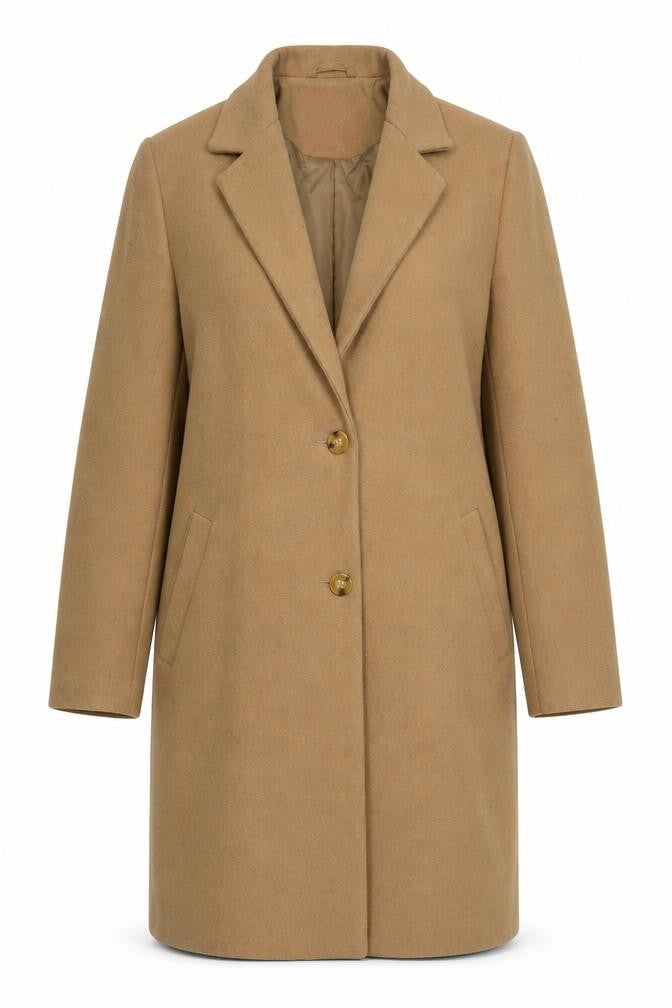 Womens UK Size 14 New Look Beige Overcoat