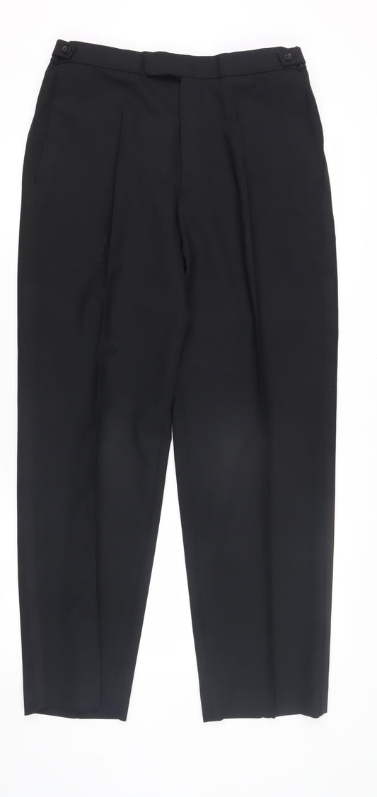 Marks & Spencer Men's Black Pleated Trousers M