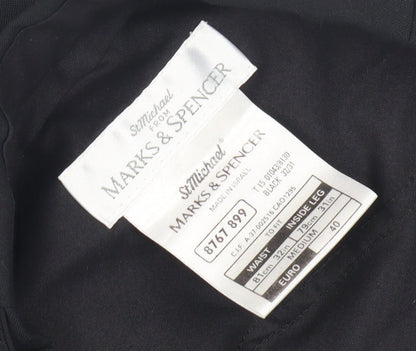 Marks & Spencer Men's Black Pleated Trousers M