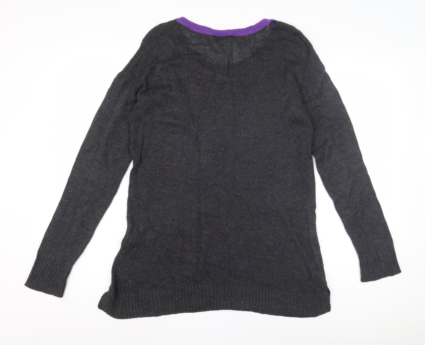 LOFT Women's Grey Polka Dot Pullover Jumper M