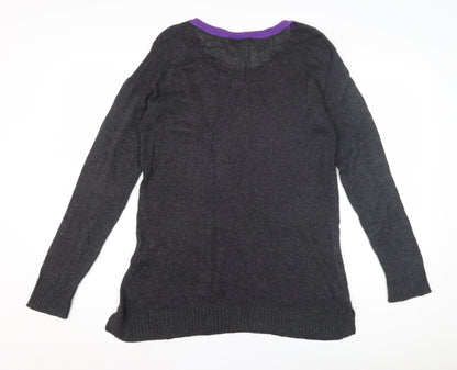 LOFT Women's Grey Polka Dot Pullover Jumper M