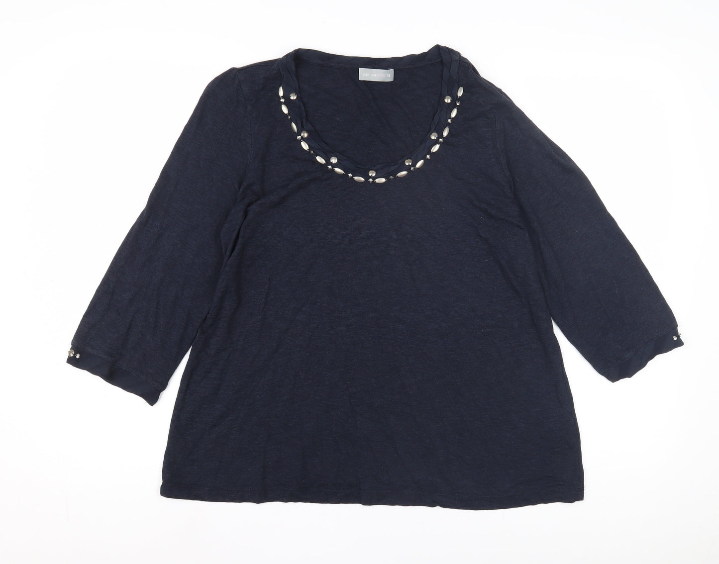Womens UK Size 18 Marks and Spencer Blue Basic Blouse