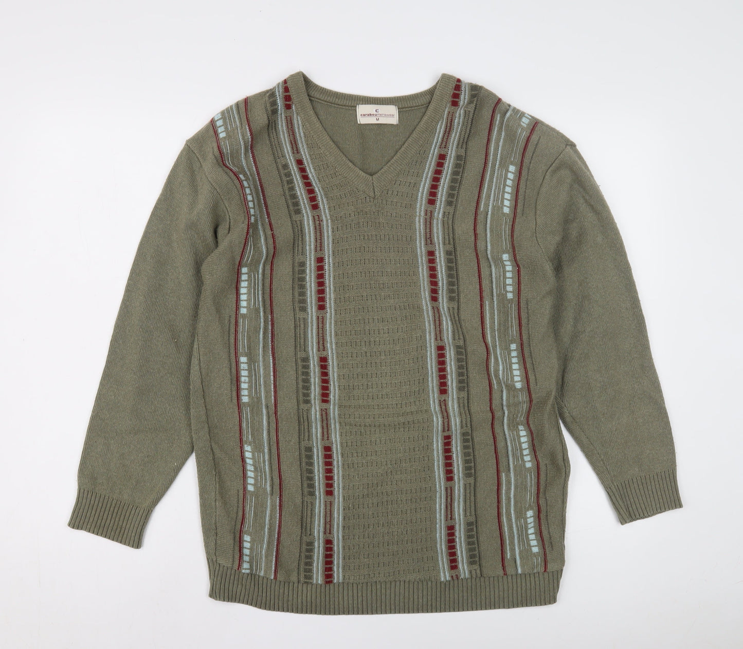 Carabou Menswear Green V-Neck Pullover Jumper M