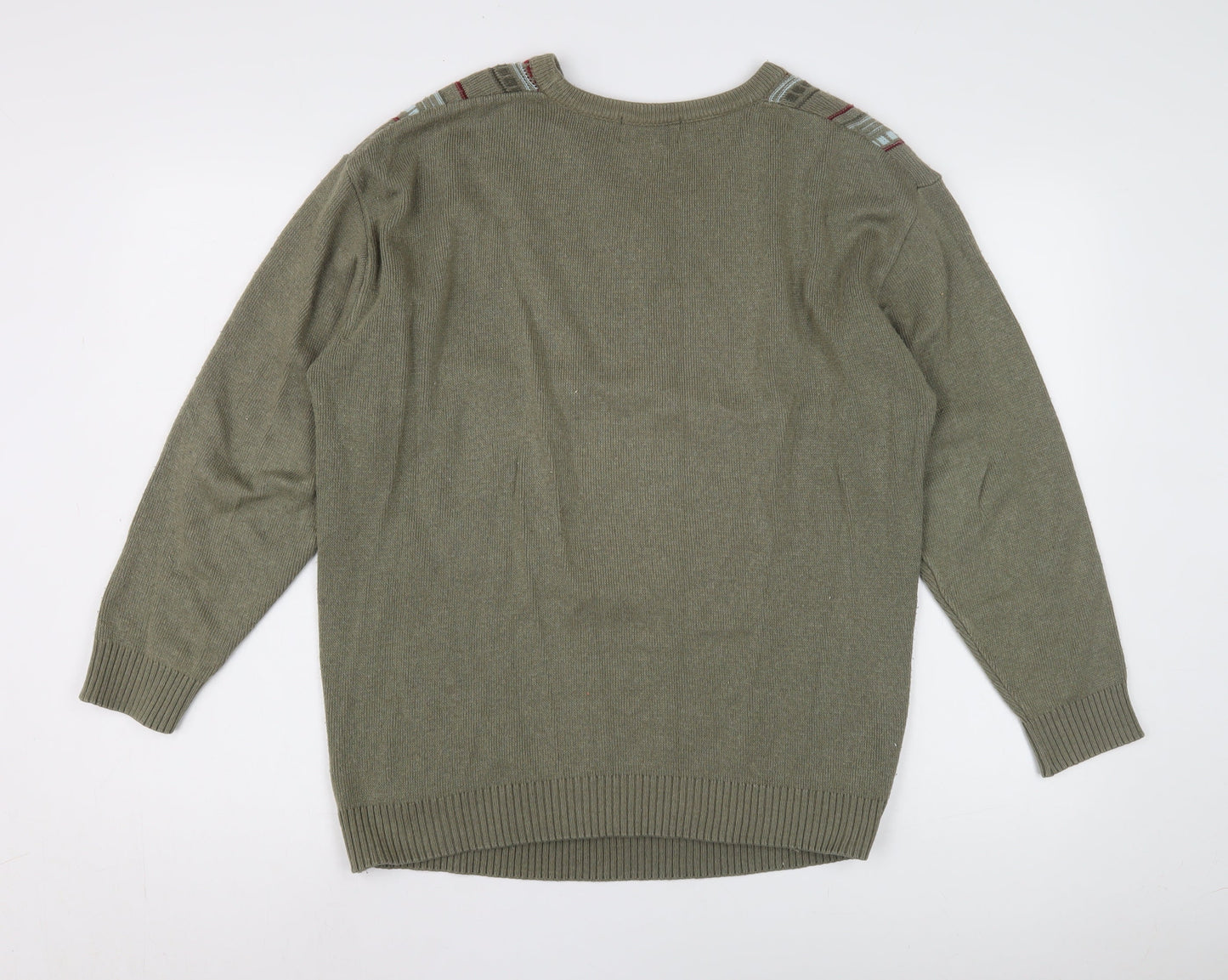 Carabou Menswear Green V-Neck Pullover Jumper M