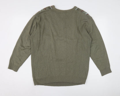 Carabou Menswear Green V-Neck Pullover Jumper M