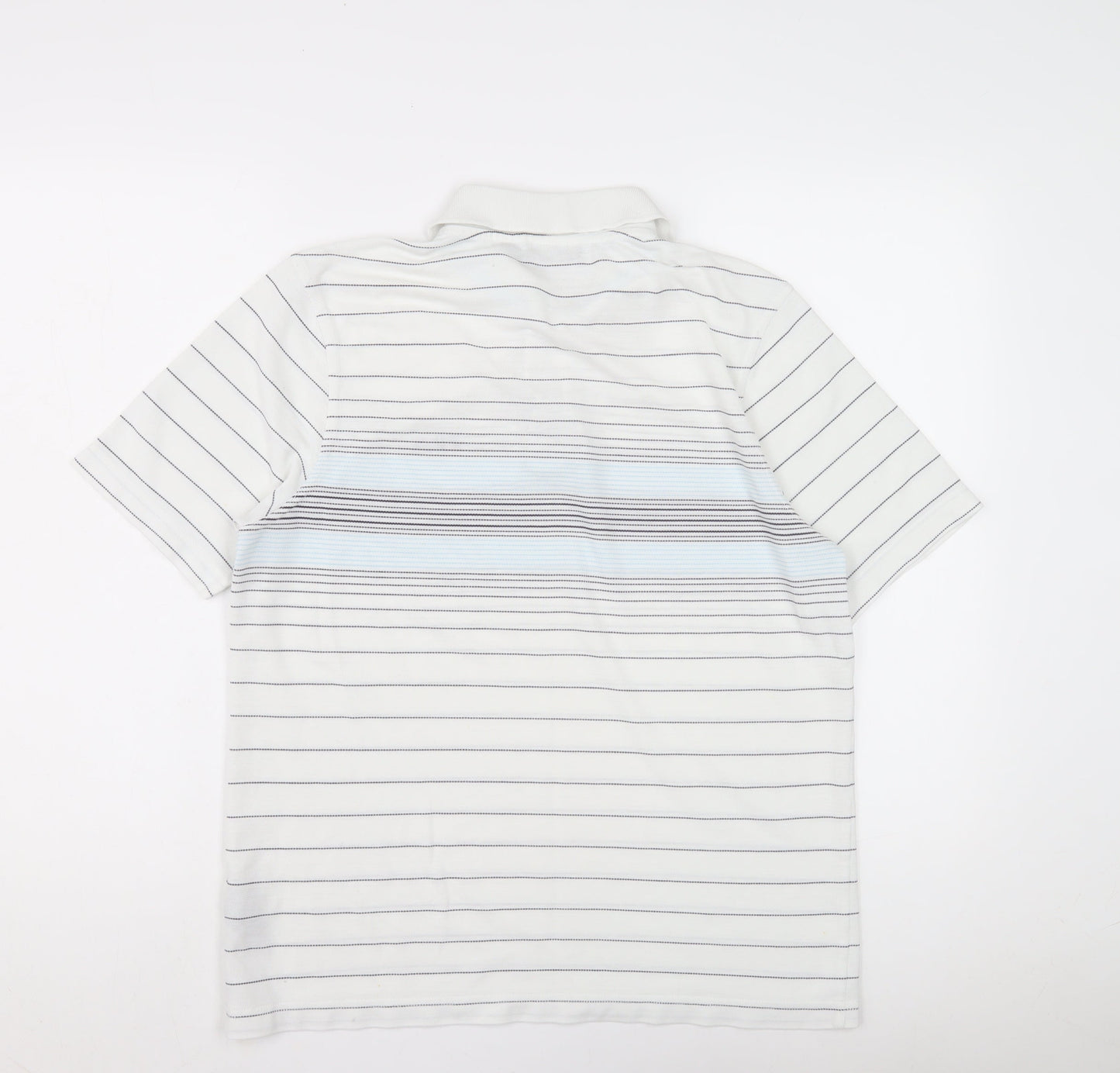 Fila Men's White Striped Polo Shirt Medium