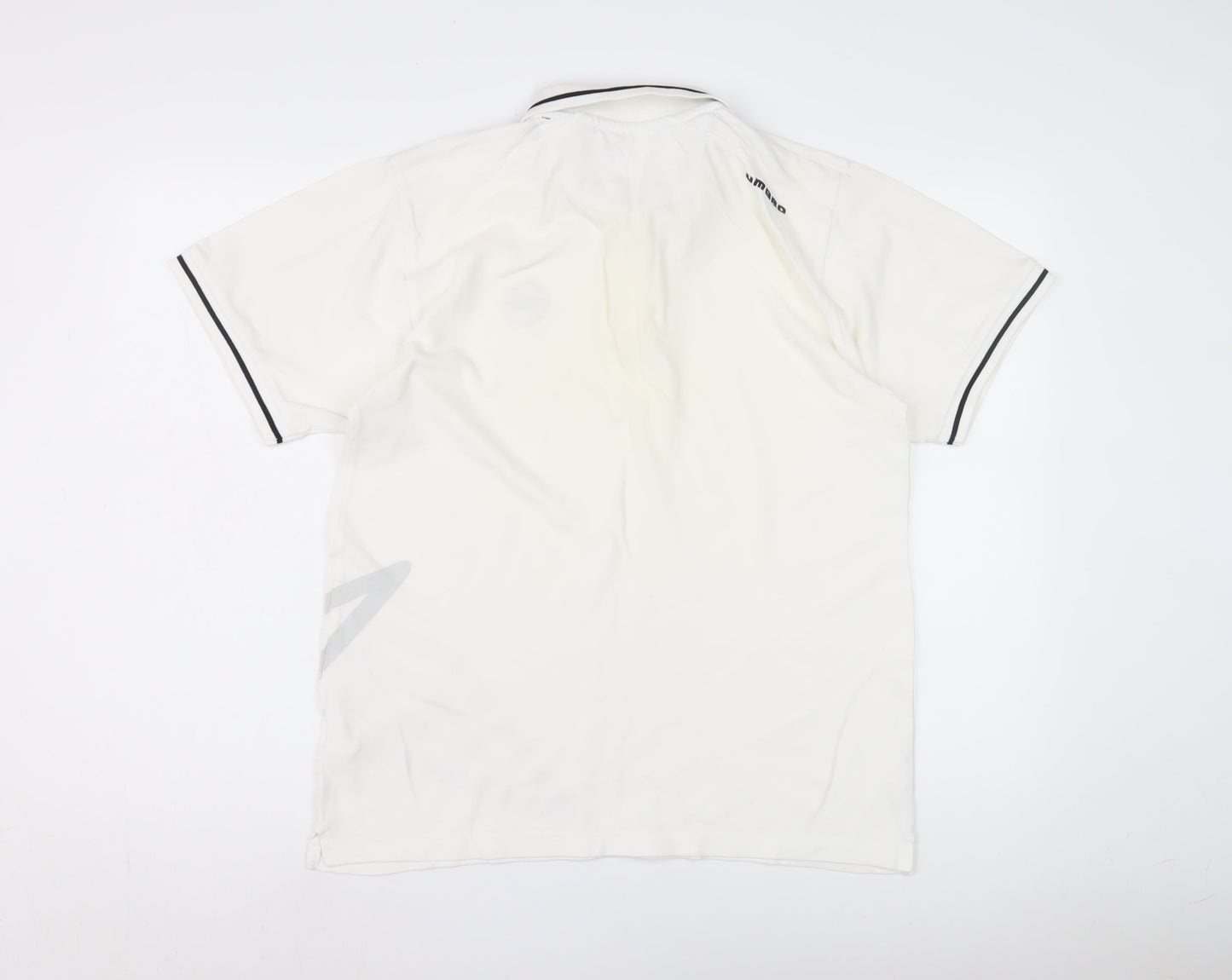 Umbro Men's White Short Sleeve Polo - Medium