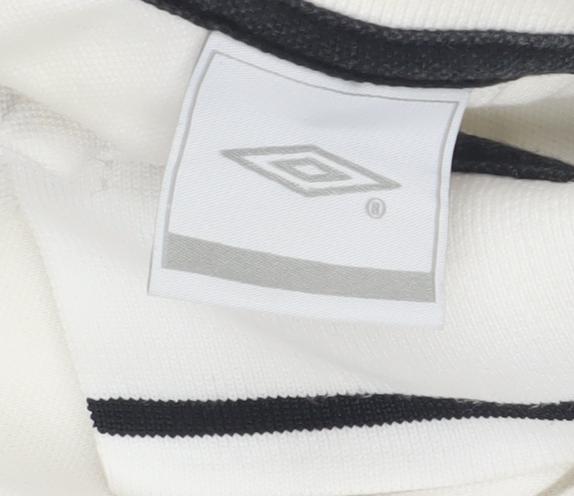 Umbro Men's White Short Sleeve Polo - Medium