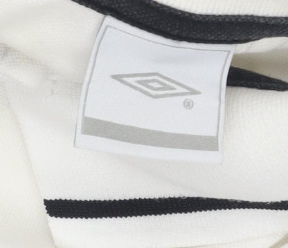 Umbro Men's White Short Sleeve Polo - Medium