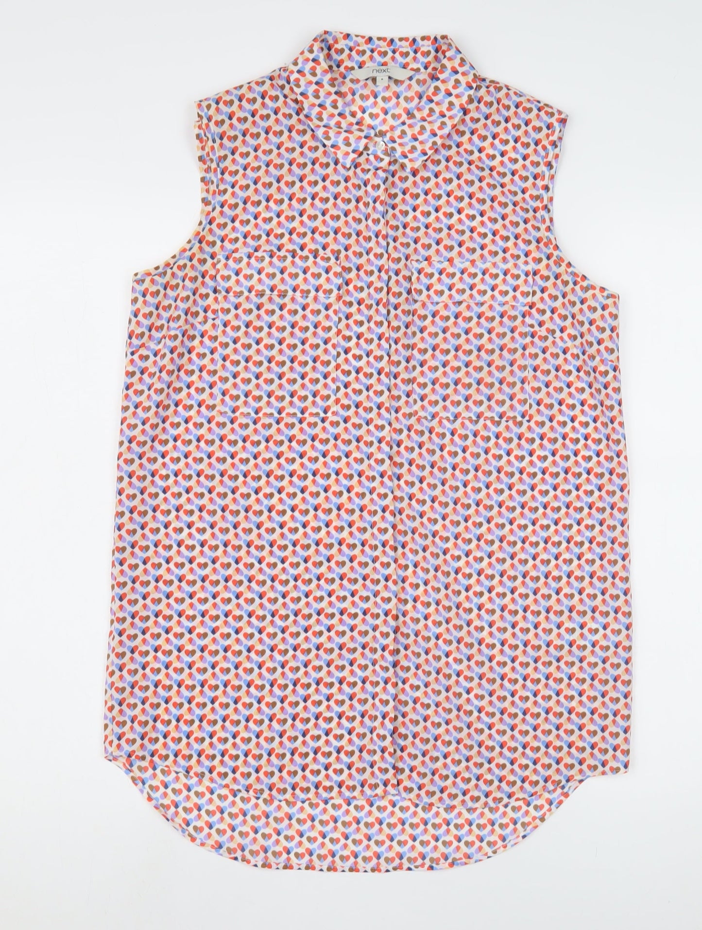 Womens UK Size 8 NEXT Multicoloured Basic Blouse
