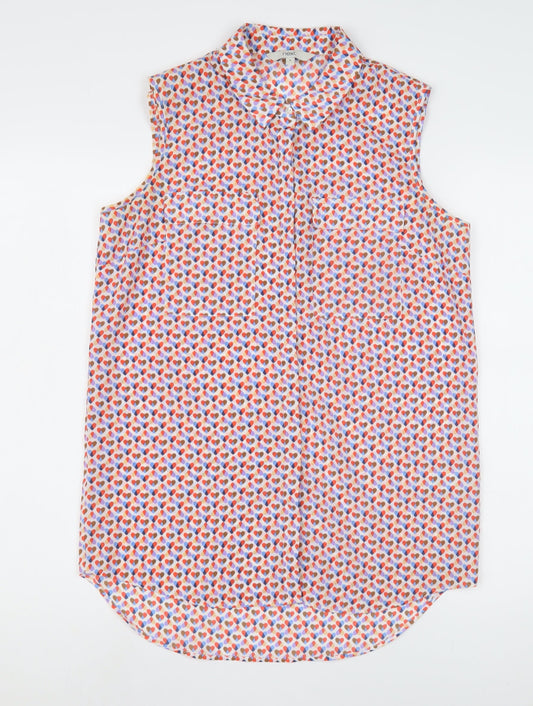 Womens UK Size 8 NEXT Multicoloured Basic Blouse