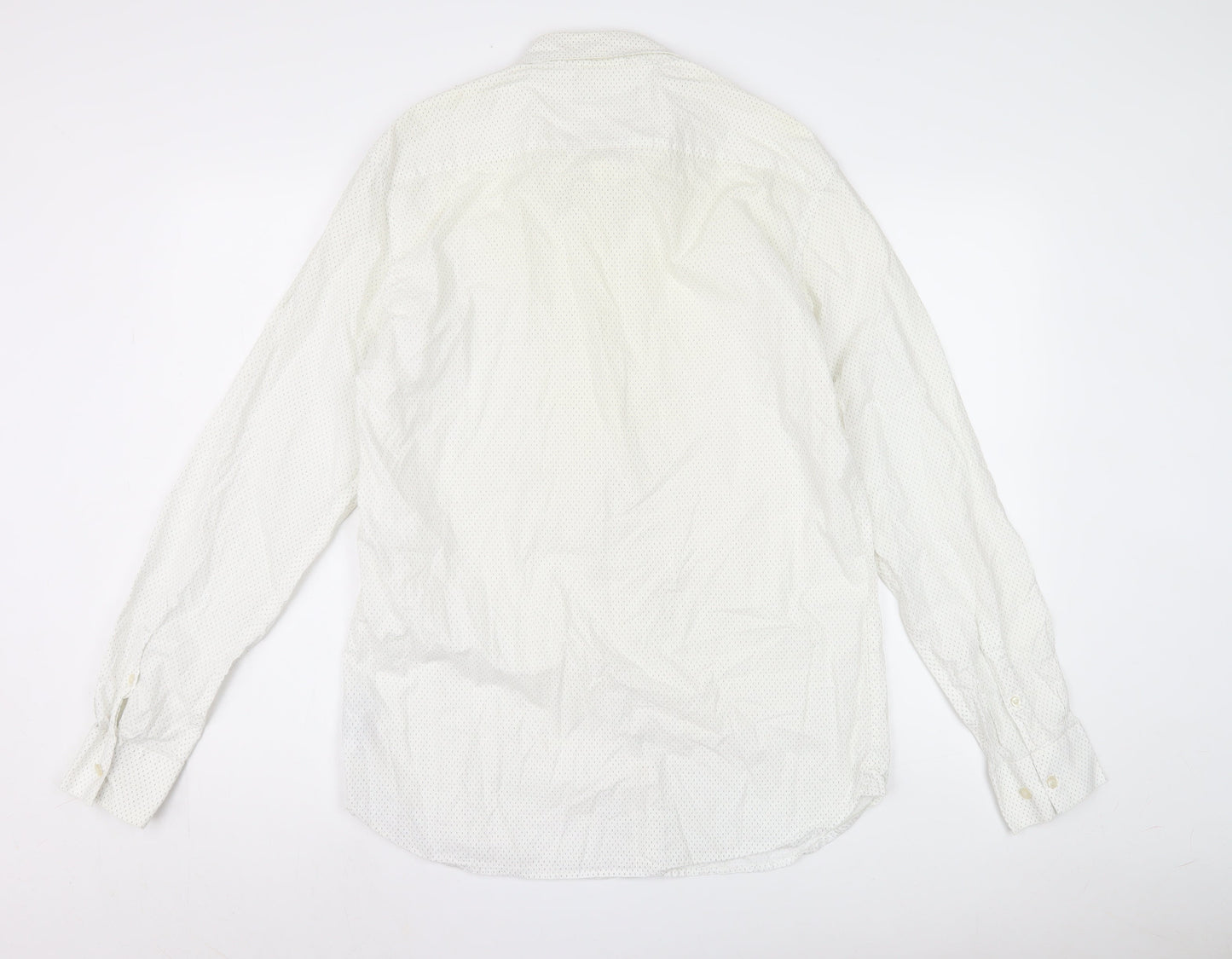 French Connection Men's Ivory Shirt L, Button-Up