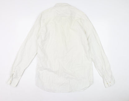 French Connection Men's Ivory Shirt L, Button-Up