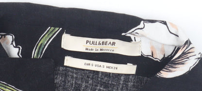 Unisex Adults UK Size S Pull&Bear Black Basic Button-Up