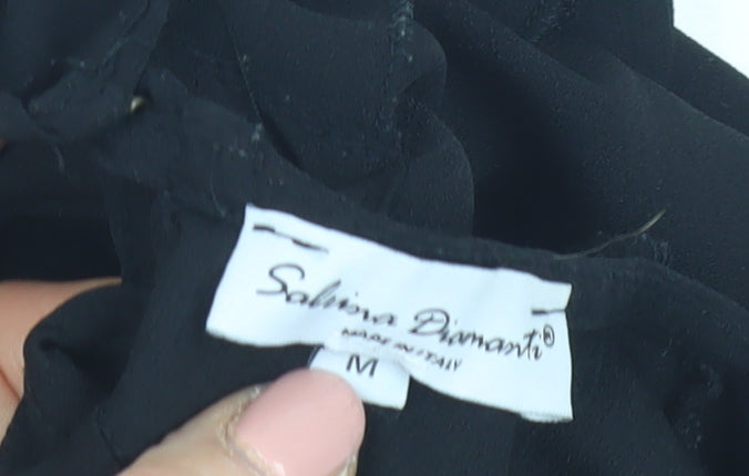 Sabina Diamant Women's Black Blouse, Medium, Casual, Excellent