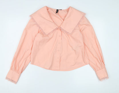 Y.A.S Women's Pink Lace Accent Blouse