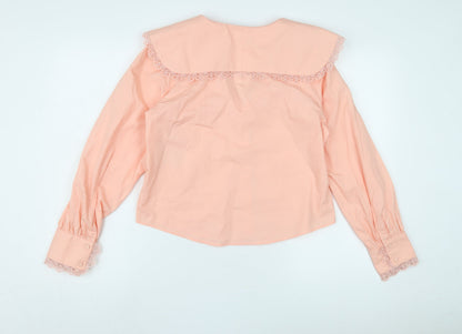 Y.A.S Women's Pink Lace Accent Blouse