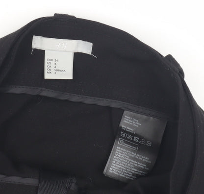 H&M Women's Black Pencil Skirt Size 6 with Buckle Accent