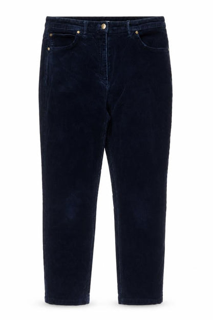 WoolOvers Women's Blue Trousers Size 12 Cotton Blend