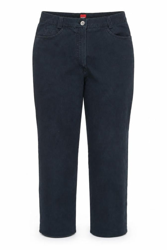 Womens UK Size 14 Olsen Regular Fit Straight Blue Trousers