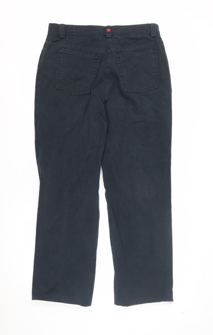 Olsen Women's Blue Straight Trousers Size 14