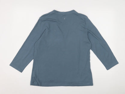 Orvis Women's Blue V-Neck 3/4 Sleeve Top Size L