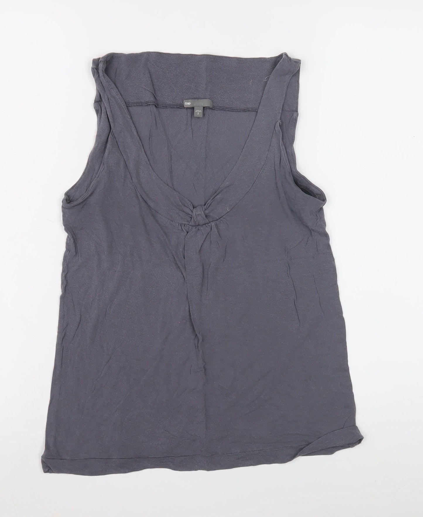 Gap Women's Grey V-Neck Tank Top, Size S, Lyocell