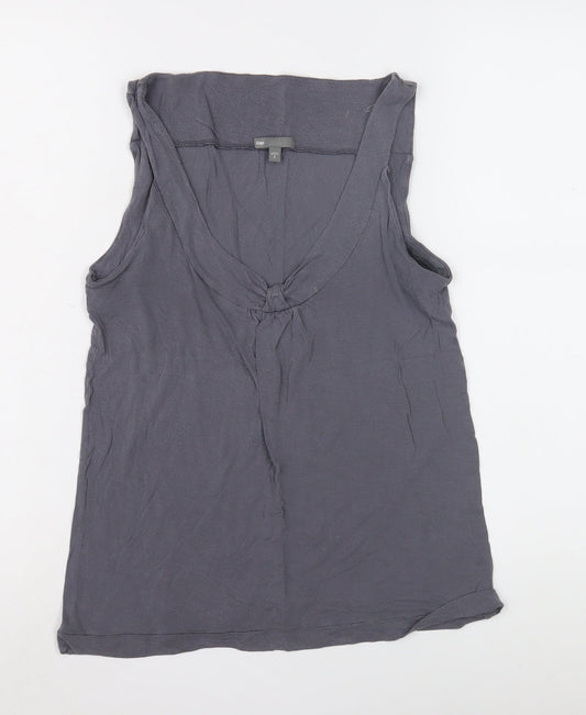 Gap Women's Grey V-Neck Tank Top, Size S, Lyocell