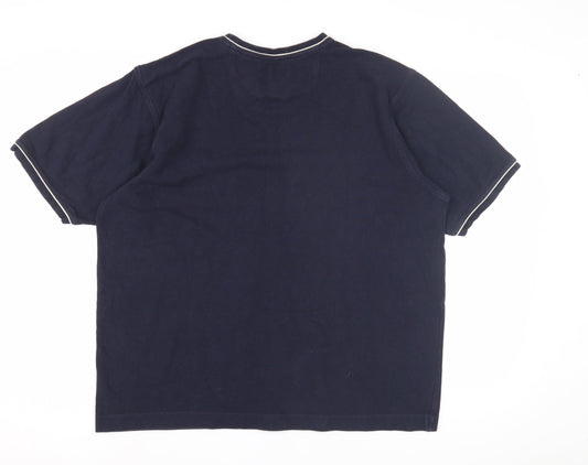Pierre Cardin Men's Blue V-Neck T-Shirt L