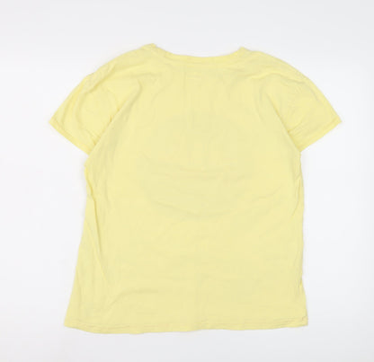 Roots Women's Yellow Medium Basic Cotton T-Shirt