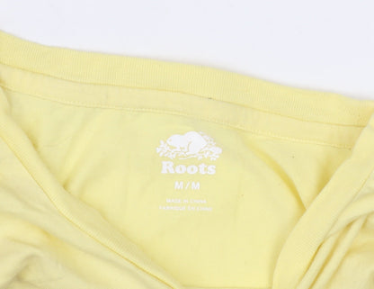 Roots Women's Yellow Medium Basic Cotton T-Shirt
